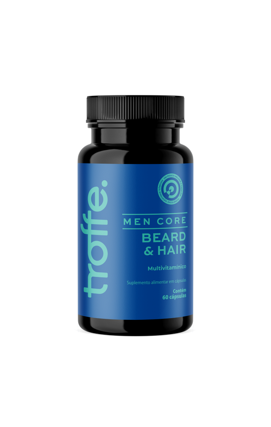 Troffe Men Core Beard & Hair | Suporte Nutricional para Cabelo e Barba