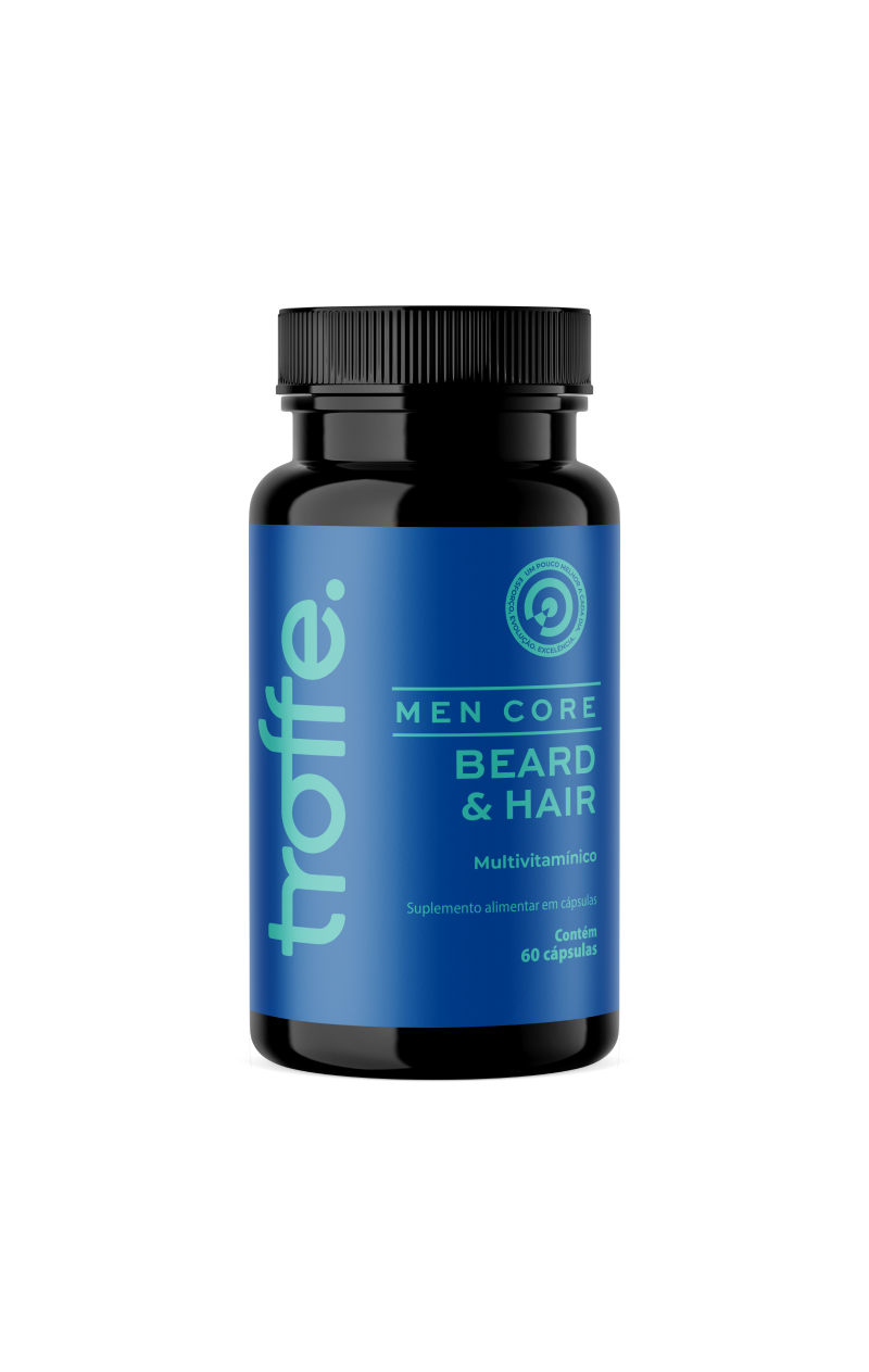 Troffe Men Core Beard & Hair | Suporte Nutricional para Cabelo e Barba